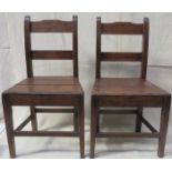 PAIR OF 18th/19th CENTURY INLAID OAK COUNTRY STYLE CHAIRS