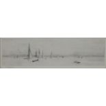 W L WYLLIE, PENCIL SIGNED ETCHING- THERYDE, ISLE OF WIGHT,