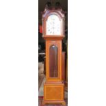 EARLY 20th CENTURY MAHOGANY LONGCASE CLOCK WITH SILVER COLOURED DIAL BY SHARMIN D NEILL LIMITED,