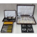 FOUR VARIOUS CASED SETS OF SILVER PLATED FLATWARE