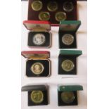 SIX VARIOUS CASED ISLE OF MAN PROOF COINS AND CASED SET OF FIVE PROOF COINS