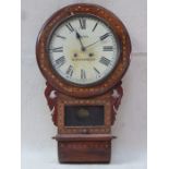 VICTORIAN MAHOGANY INLAID WALL CLOCK BY WARD,