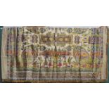 HIGHLY DECORATIVE INDIAN STYLE EMBROIDERED SILK BED SPREAD/WALL HANGING,