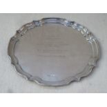 HALLMARKED SILVER WAVE EDGED SALVER, BIRMINGHAM ASSAY,