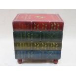 20th CENTURY NOVELTY BOOK FORM CELLARETTE/WINE BOX WITH HINGED COVER
