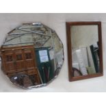 ART DECO STYLE OCTAGONAL WALL MIRROR AND SMALL FRAMED WALL MIRROR