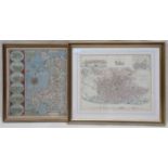 FRAMED MAP OF NORTH WALES BY JOHN SPEED PLUS ANOTHER MAP OF LIVERPOOL