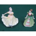 TWO ROYAL DOULTON GLAZED CERAMIC FIGURES- GEMMA HN3661 AND NINETTE HN2379