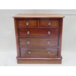 MINIATURE VICTORIAN STYLE MAHOGANY APPRENTICE CHEST OF DRAWERS