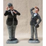 ROYAL DOULTON PAIR OF LIMITED EDITION GLAZED CERAMIC FIGURES- STAN LAUREL AND OLIVER HARDY,