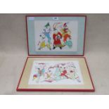 PAIR OF PICTURES DEPICTING ORIENTAL FIGURES,