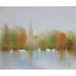 ANTHONY ROBERT KLITZ, FRAMED OIL ON CANVAS- LECHLADE,