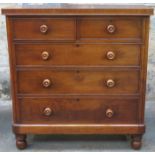 VICTORIAN MAHOGANY TWO OVER THREE CHEST OF DRAWERS