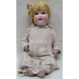 ARMAND MARSEILLE PORCELAIN HEADED DOLL WITH JOINTED BODY,