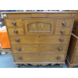 19th CENTURY OAK CHEST OF EIGHT DRAWERS WITH SECRET DRAWER TO TOP