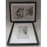 T RUTHERFORD, MONOCHROME ENGRAVING OF ALLEGORICAL SUBJECT, ARTIST'S PROOF COPY,
