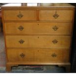 VICTORIAN OAK TWO OVER THREE CHEST OF DRAWERS