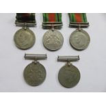 FIVE VARIOUS SECOND WORLD WAR DEFENCE MEDALS