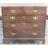 19th CENTURY OAK TWO OVER THREE CHEST OF DRAWERS