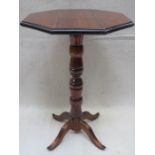 20th CENTURY OCTAGONAL TOPPED OCCASIONAL TABLE ON QUADRAFOIL SUPPORTS