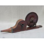 19th CENTURY COPPER AND MAHOGANY FIRESIDE BELLOWS WITH TURNING HANDLE