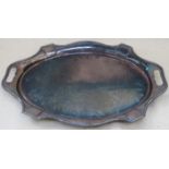 DEYKIN & HARRISON SILVER PLATED ART NOUVEAU TWO HANDLED SERVING TRAY