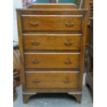 SMALL OAK FOUR DRAWER BEDROOM CHEST