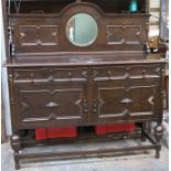 OAK MIRROR BACK SIDEBOARD