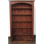 LARGE STAINED PINE OPEN BOOKSHELVES