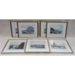 SEVEN VARIOUS FRAMED PRINTS BY WILLIAM DANIEL DEPICTING OLD SCENES OF LIVERPOOL,