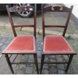 PAIR OF MAHOGANY BEDROOM CHAIRS.