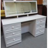 20th CENTURY MIRROR BACKED DRESSING TABLE AND STOOL