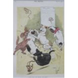 CECIL ALDIN, FRAMED PRINT- THE SKETCH, 'AND NOW WE SHAN'T BE LONG', APPROXIMATELY 31cm x 20cm,