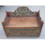 CARVED PIERCEWORK DECORATED WINDOW SEAT