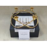 BOXED MODERN GEORG JENSEN GOLD PLATED FOUR SCONCE CANDLE HOLDER FROM THE MARIA BERNTSEN COLLECTION