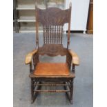 CARVED 19th CENTURY ROCKING CHAIR