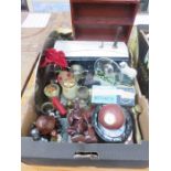 SUNDRY LOT INCLUDING MODEL STEAM ENGINE, ONYX WARE CLOCKS AND TREEN ITEMS, ETC.