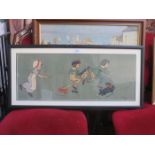 CECIL ALDIN, FRAMED COLOUR PRINT FROM CHILDREN AT PLAY SERIES,