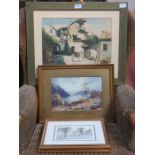 FOUR VARIOUS FRAMED PRINTS.