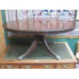 OVAL MAHOGANY COFFEE TABLE ON CLAW SUPPORTS