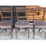 SET OF SIX VICTORIAN UPHOLSTERED CARVED CHAIRS