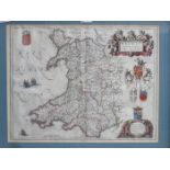 JOAN BLAEU FRAMED MAP OF WALES,