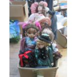 PARCEL OF PORCELAIN COLLECTORS DOLLS,