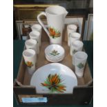 PARCEL OF CONTINENTAL CERAMIC LEMONADE SET WITH MATCHING SIDE PLATES