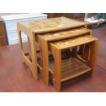 MARQUETRY STYLE INLAID 20th CENTURY NEST OF THREE TABLES