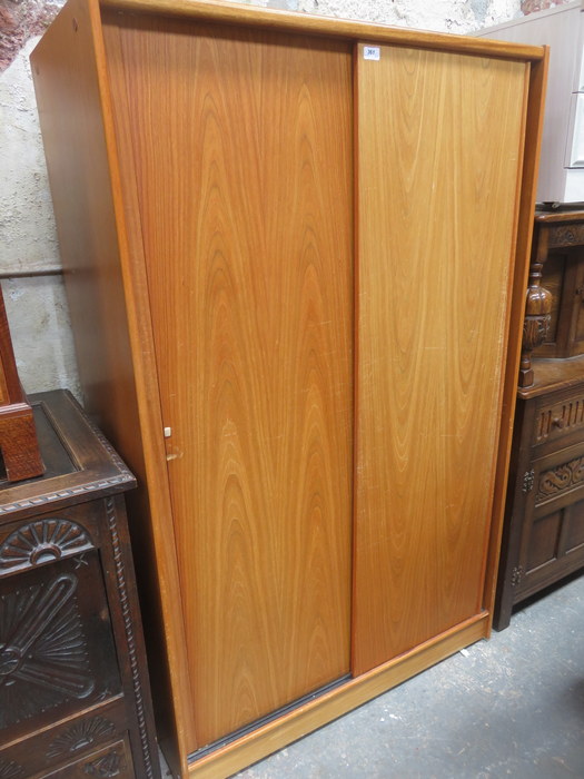 AUSTIN SUITE TEAK 20th CENTURY TWO DOOR SLIDING WARDROBE