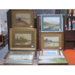 PARCEL OF VARIOUS PICTURE AND PRINTS, WATERCOLOURS,