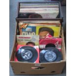 LARGE QUANTITY OF VINYLS AND SINGLES INCLUDING EAGLES, MONKEES, ROD STEWART, SMALL FACES,