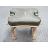 UPHOLSTERED CAMEL STOOL