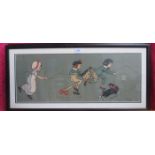 CECIL ALDIN, FRAMED COLOUR PRINT- SKIPPING, FROM CHILDREN AT PLAY SERIES,